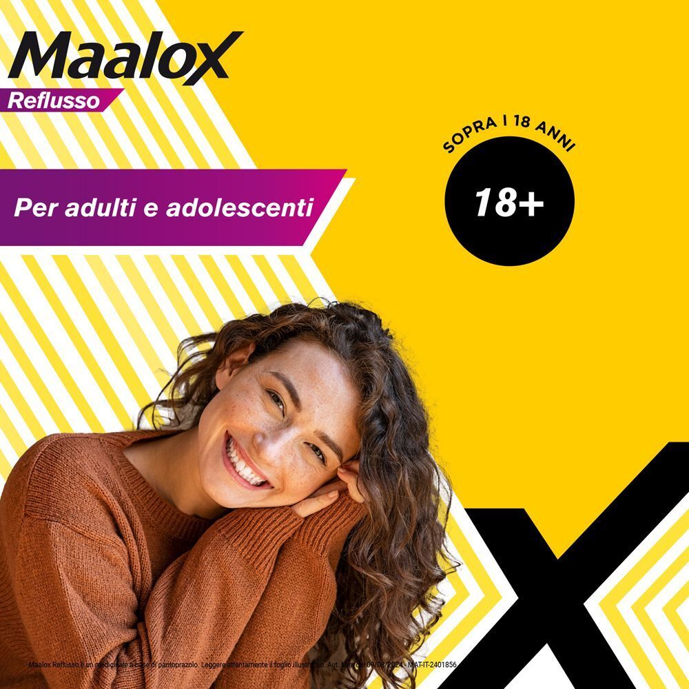 Maalox Reflusso per adulti e adolescenti dai 18 anni in su.