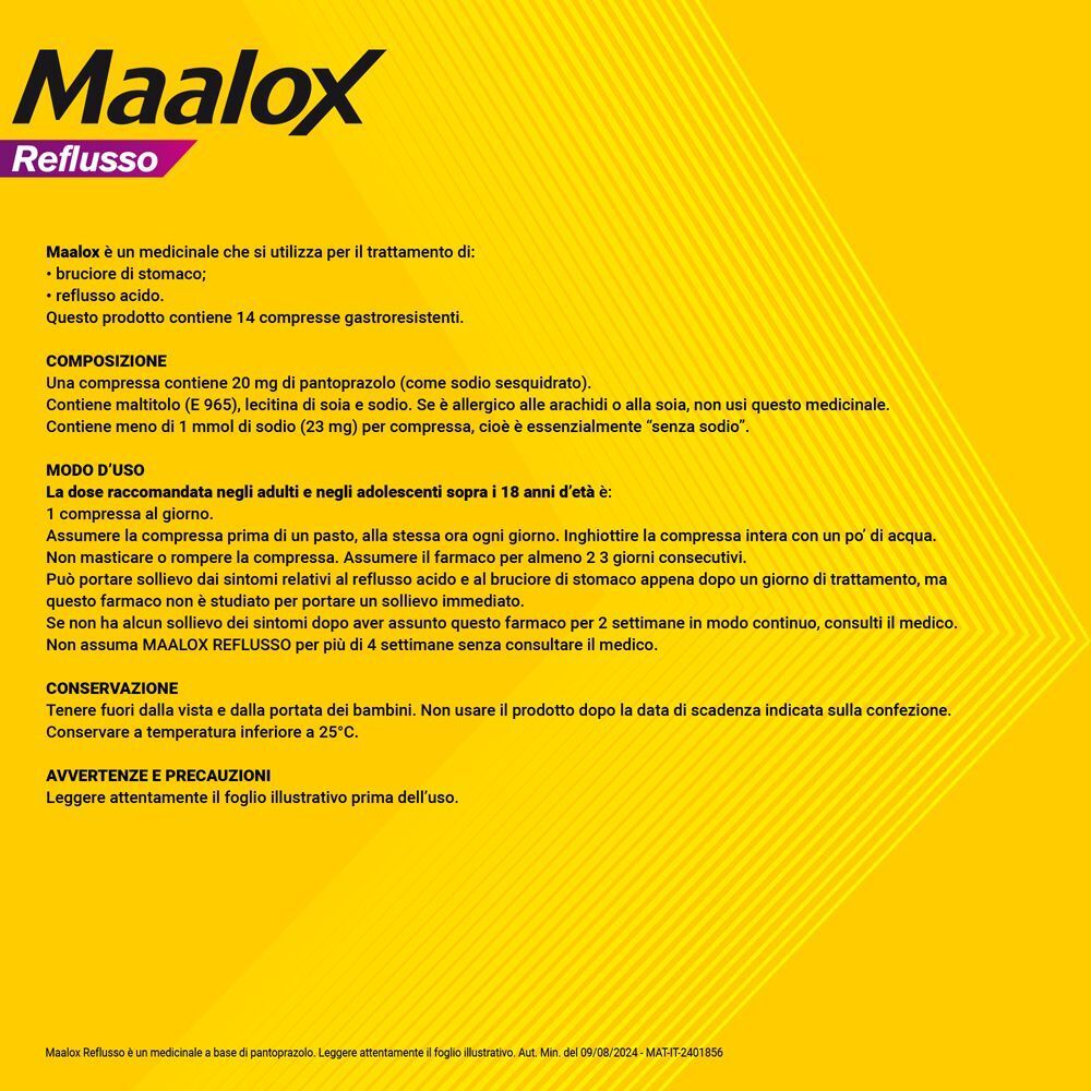 Informazioni su Maalox Reflusso: composizione e modo d'uso.
