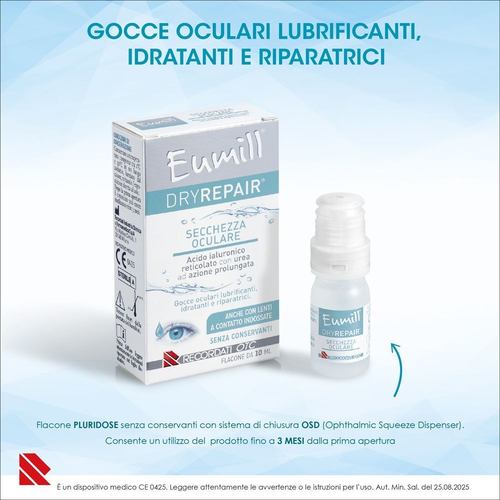 Scatola Eumill DRYREPAIR® e flacone contagocce, 10 ml.