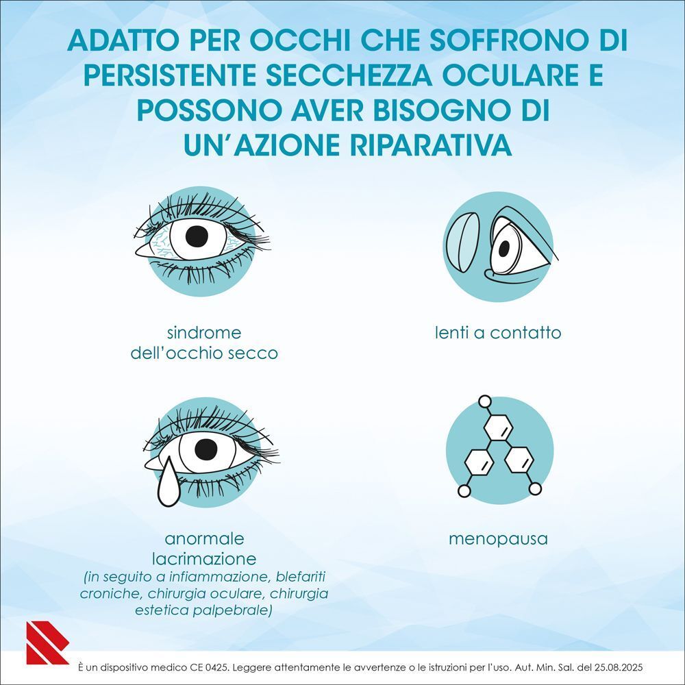 Eumill DRYREPAIR®: occhi secchi, lenti, lacrimazione, menopausa.