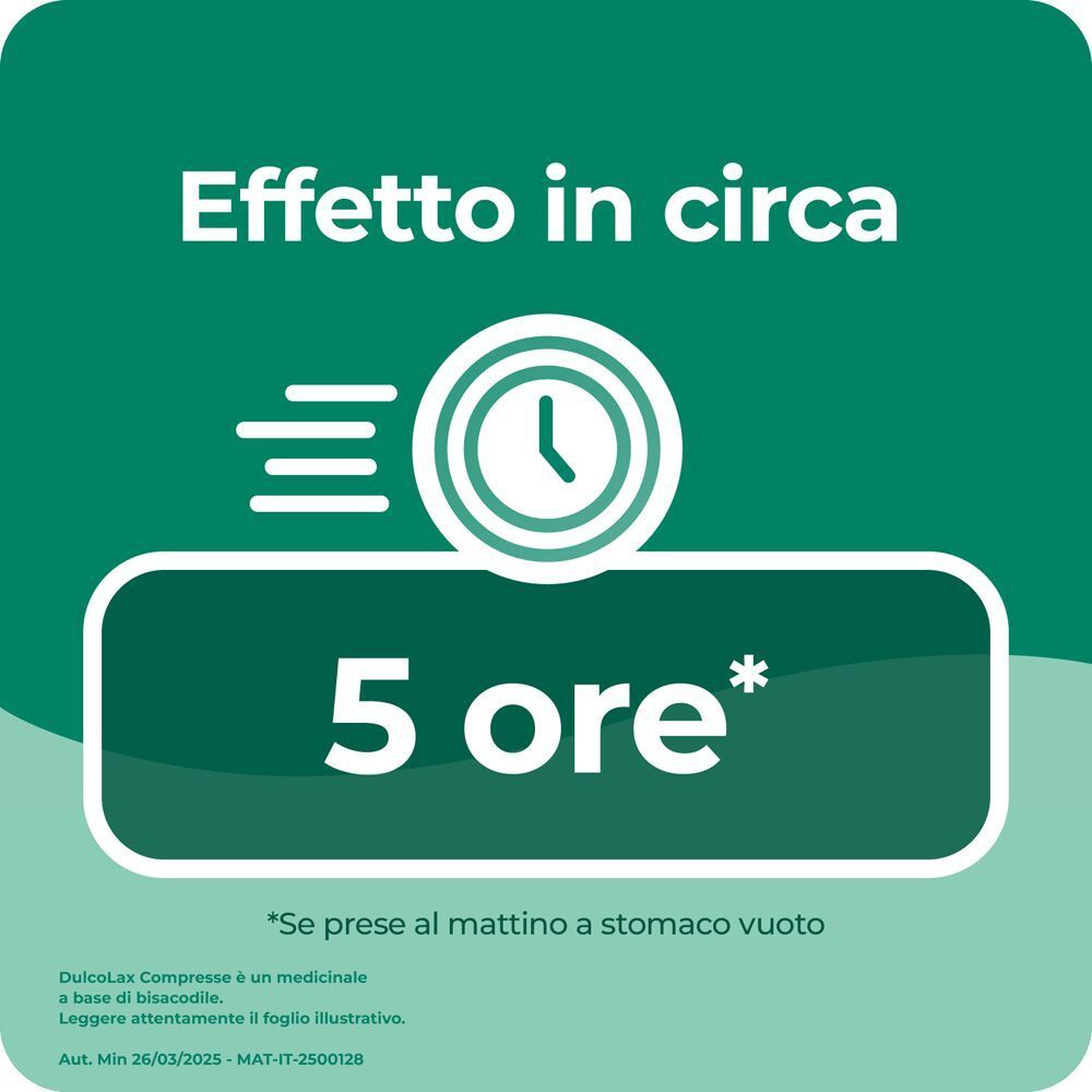 Effetto in circa 5 ore. Da assumere al mattino a stomaco vuoto.