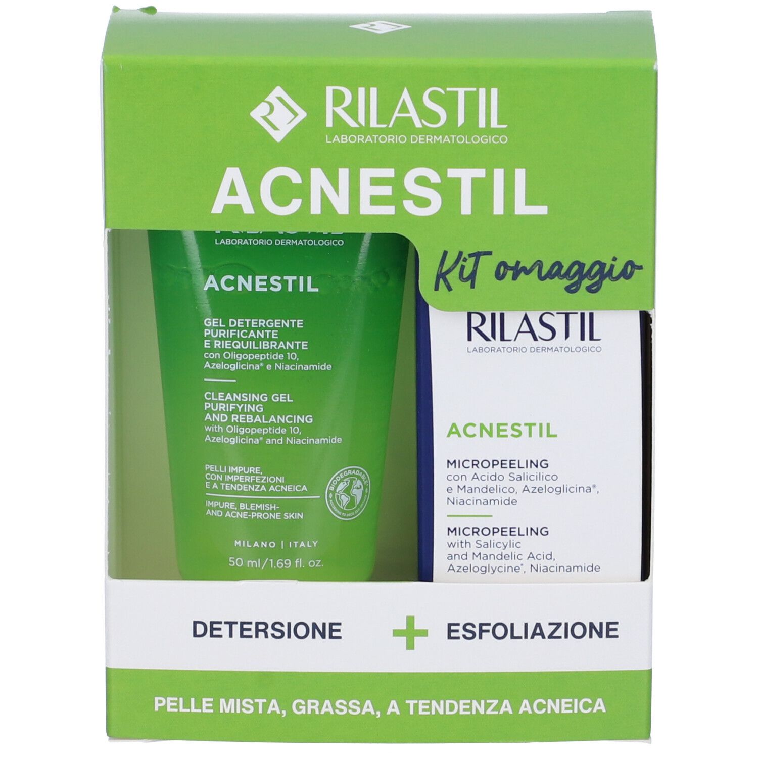Rilastil Acnestil Set Gel Detergente + Micropeeling