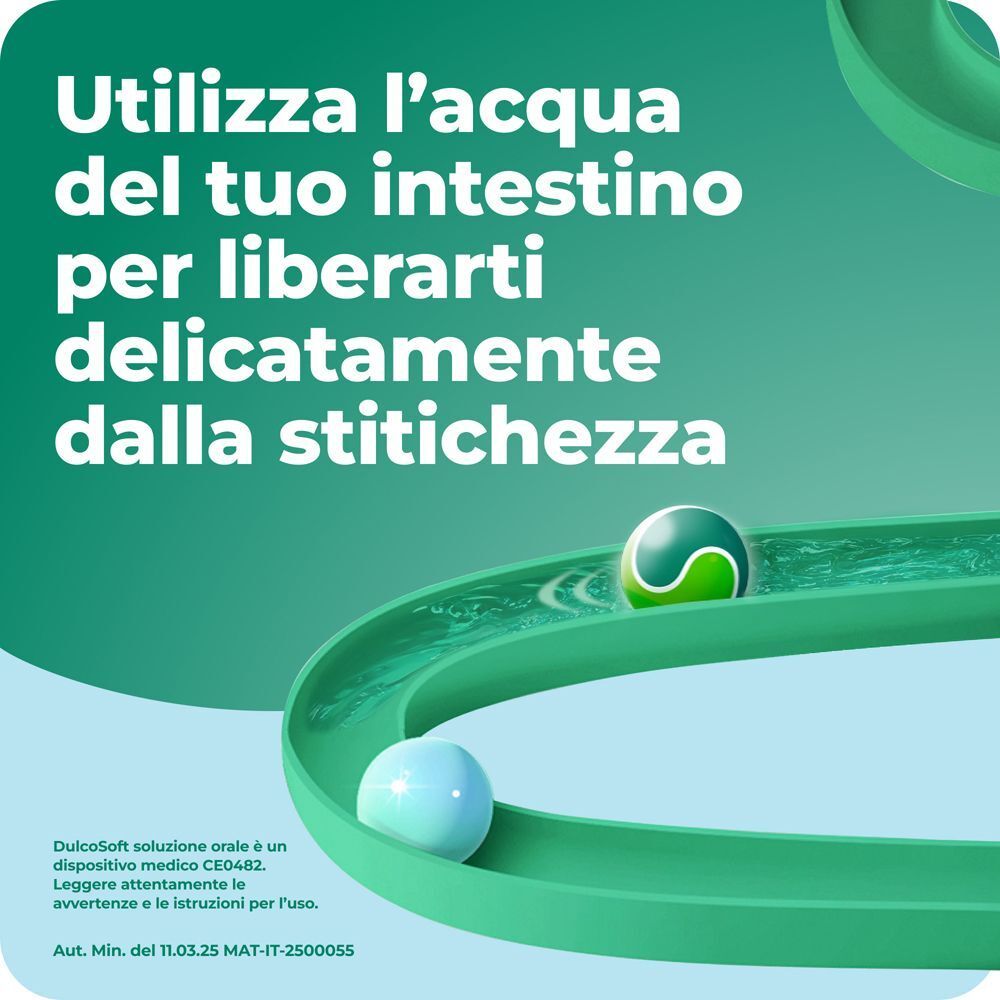 Dulcosoft: Usa l'acqua intestinale per liberare delicatamente dalla stitichezza.