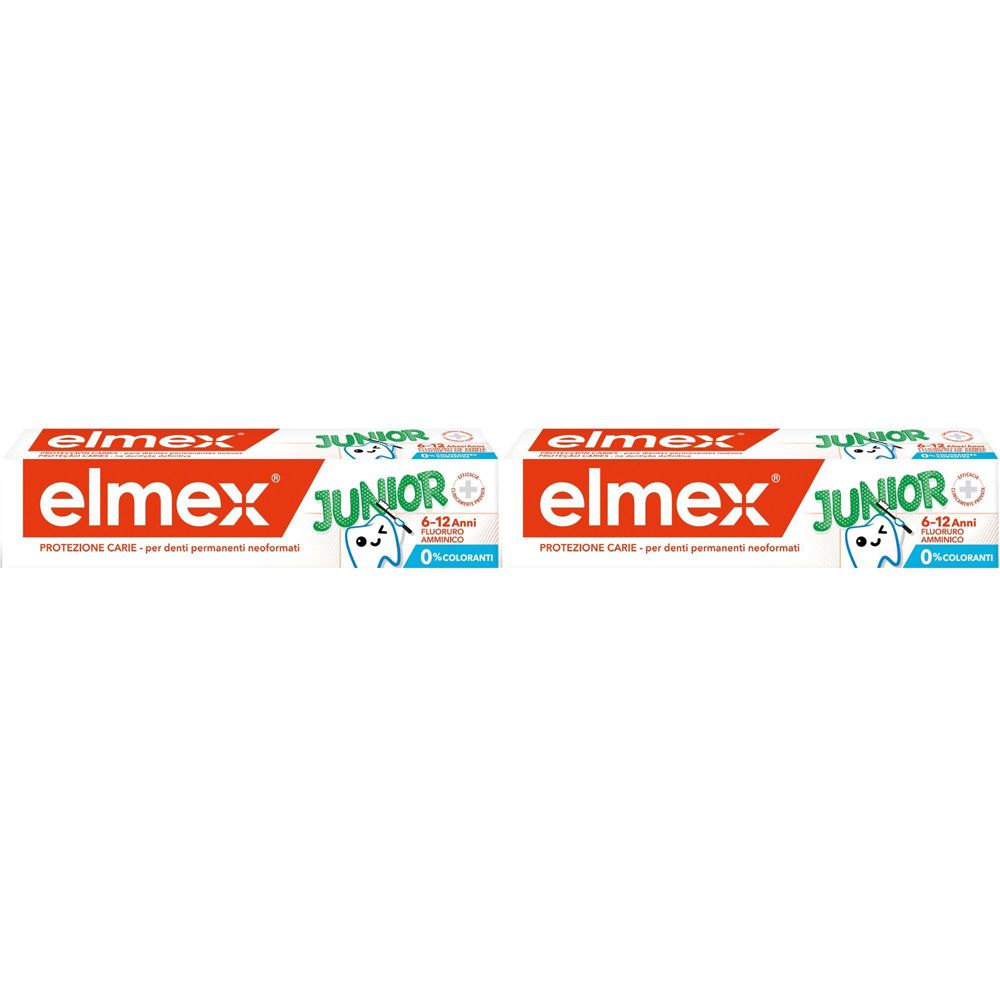 Elmex® Junior Dentifricio 6-12 Anni Protezione Carie Set da 2