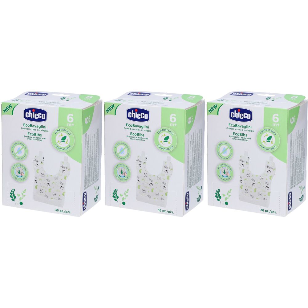 Chicco Bavaglini Monouso Compostabili Set da 3