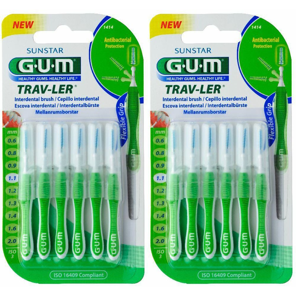 GUM® TRAV-LER® Scovolino Interdentale 1.1 mm Set da 2 2x6 pz - Redcare