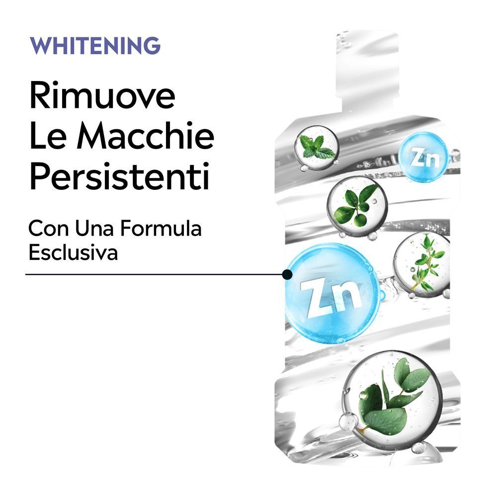 Collutorio Listerine Whitening: rimuove macchie persistenti con zinco.
