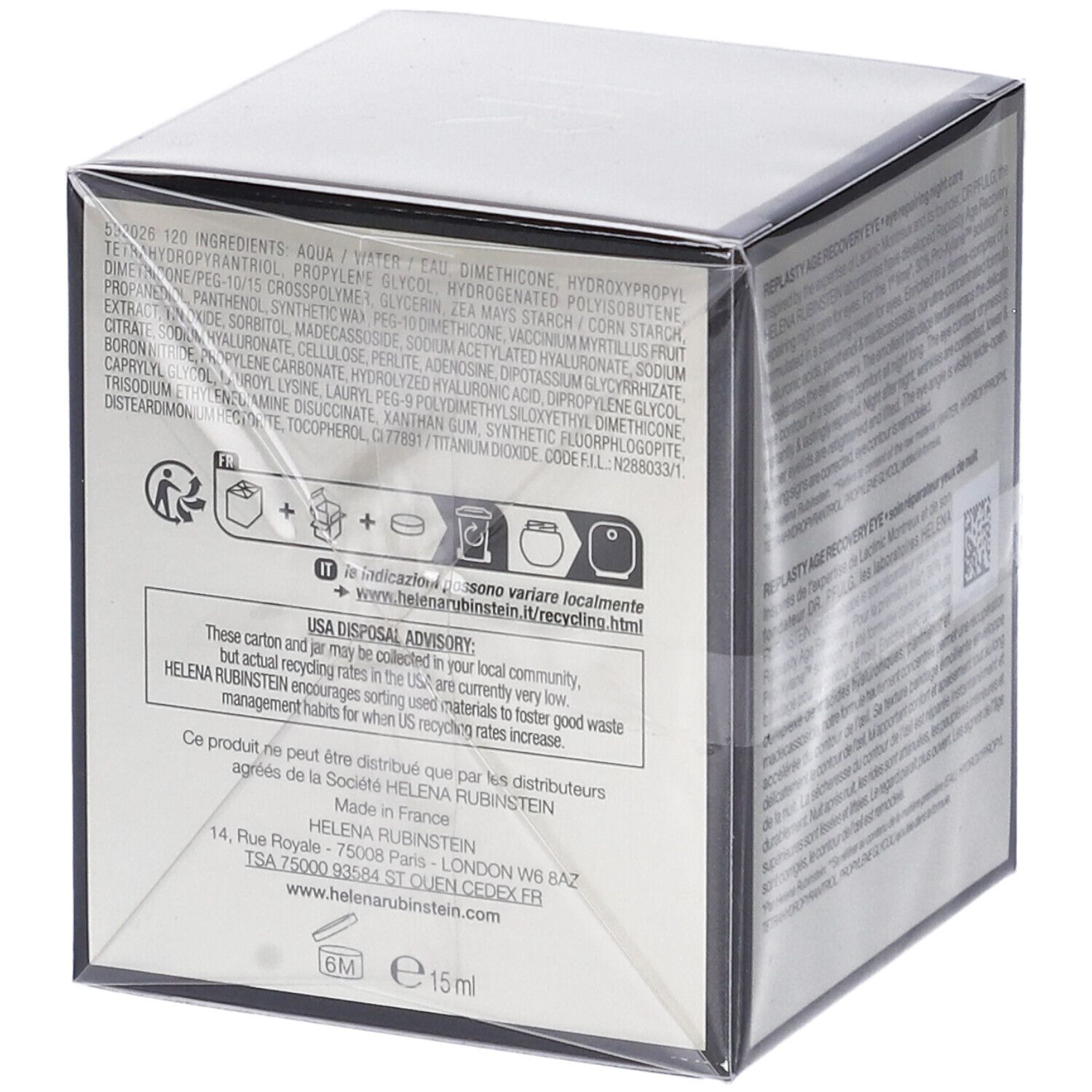Helena Rubinstein Replasty Age Recovery Cura Riparatrice Notturna Per Gli Occhi