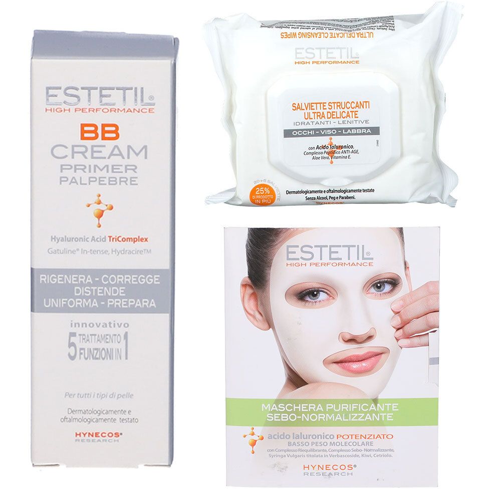 Estetil BB Cream Primer Palpebre + Salviettine Struccanti Ultra Delicate + Maschera Purificante