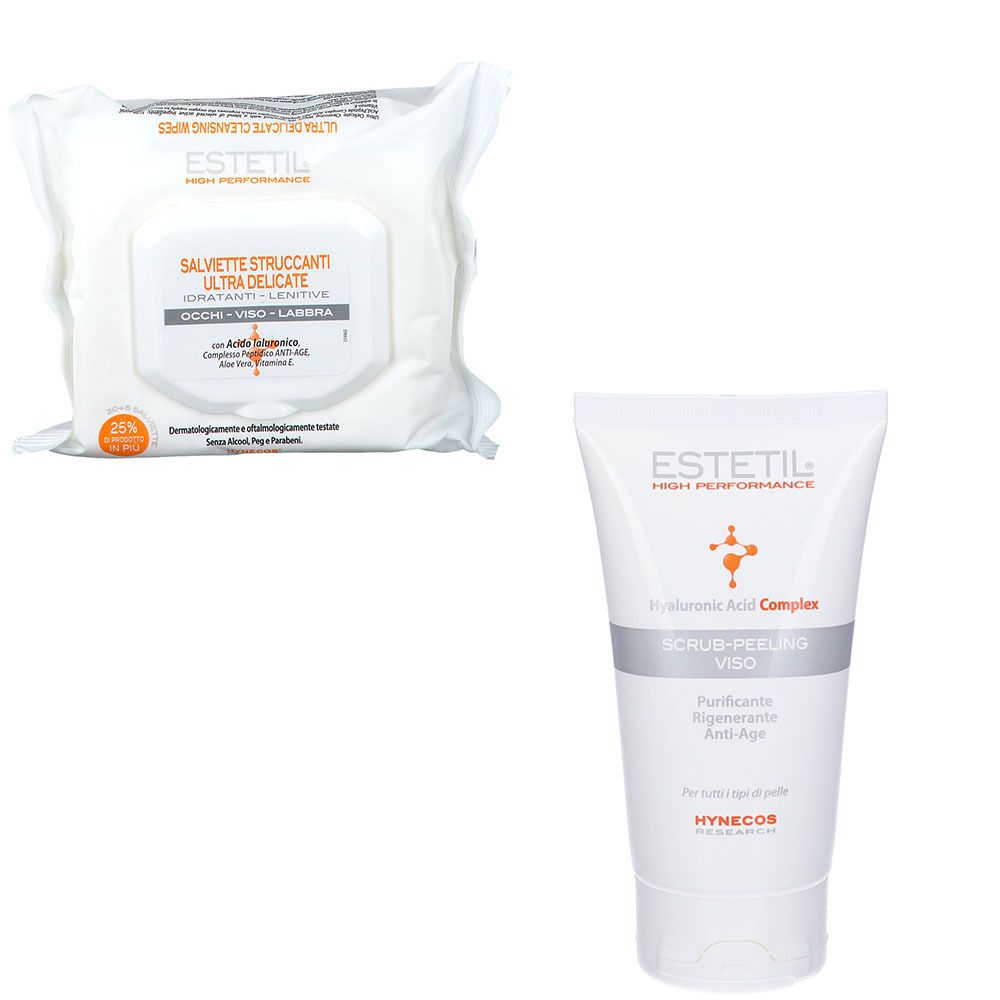 Estetil High Performance Hyaluronic Acid Complex + Salviettine Struccanti Ultra Delicate