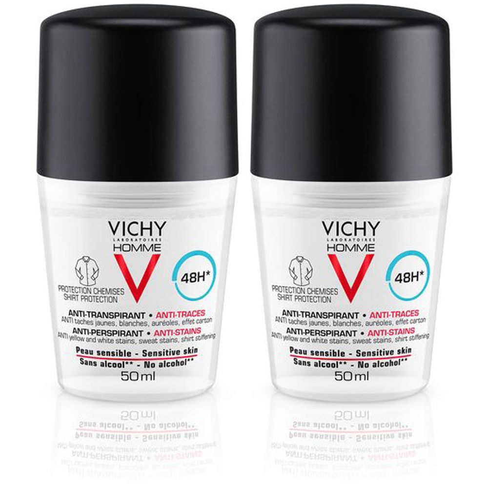 Vichy Homme Deodorante Anti macchie 50 ml Set da 2