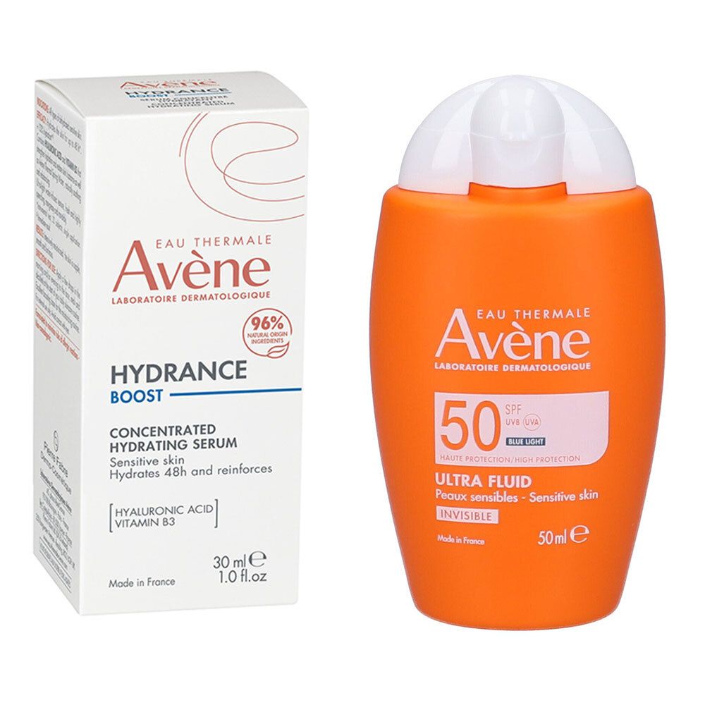 Avène Hydrance Boost Siero Concentrato Idratante + Eau Thermale Ultra Fluido Invisibile SPF50