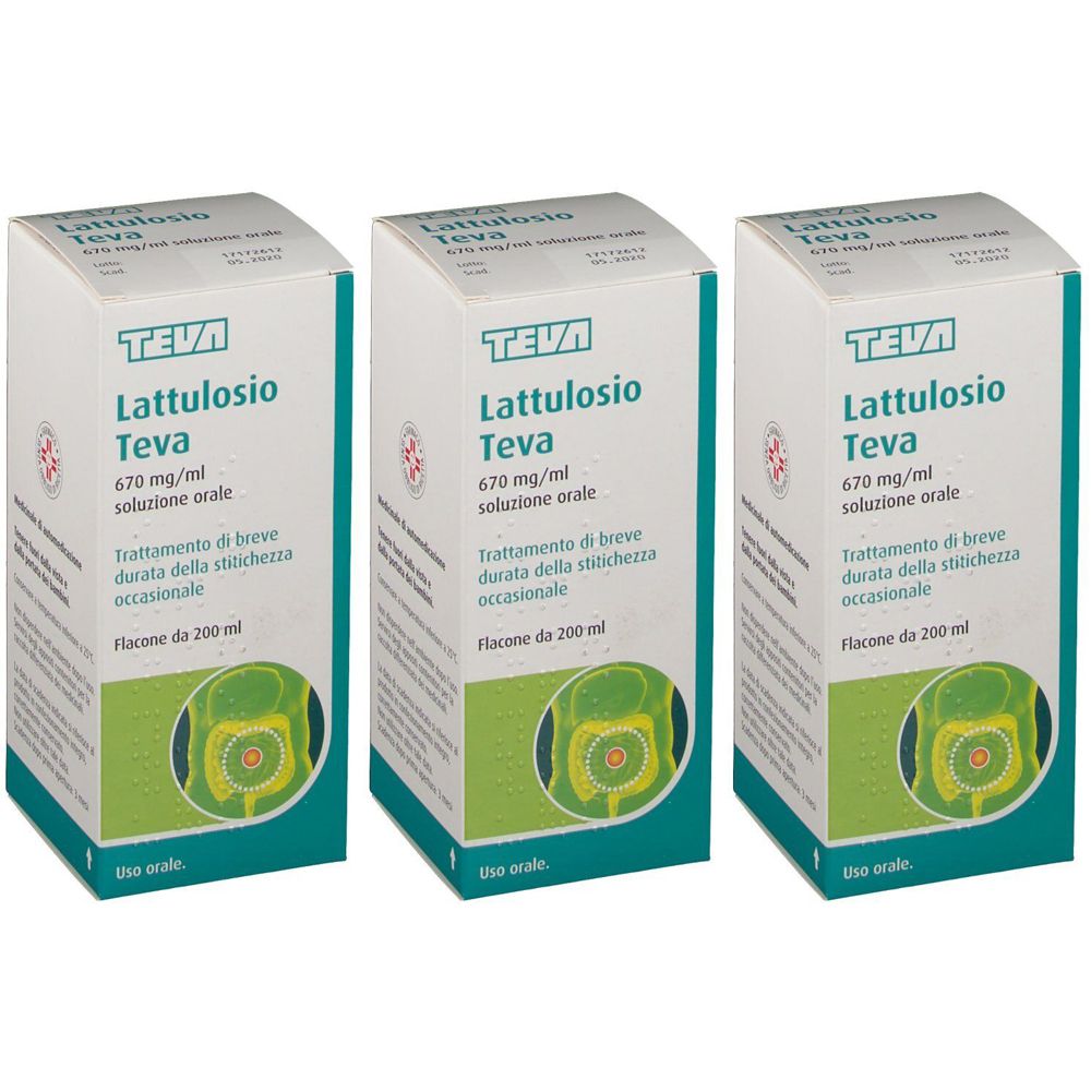Lattulosio Teva 670 Mg/ml Soluzione Orale Set da 3