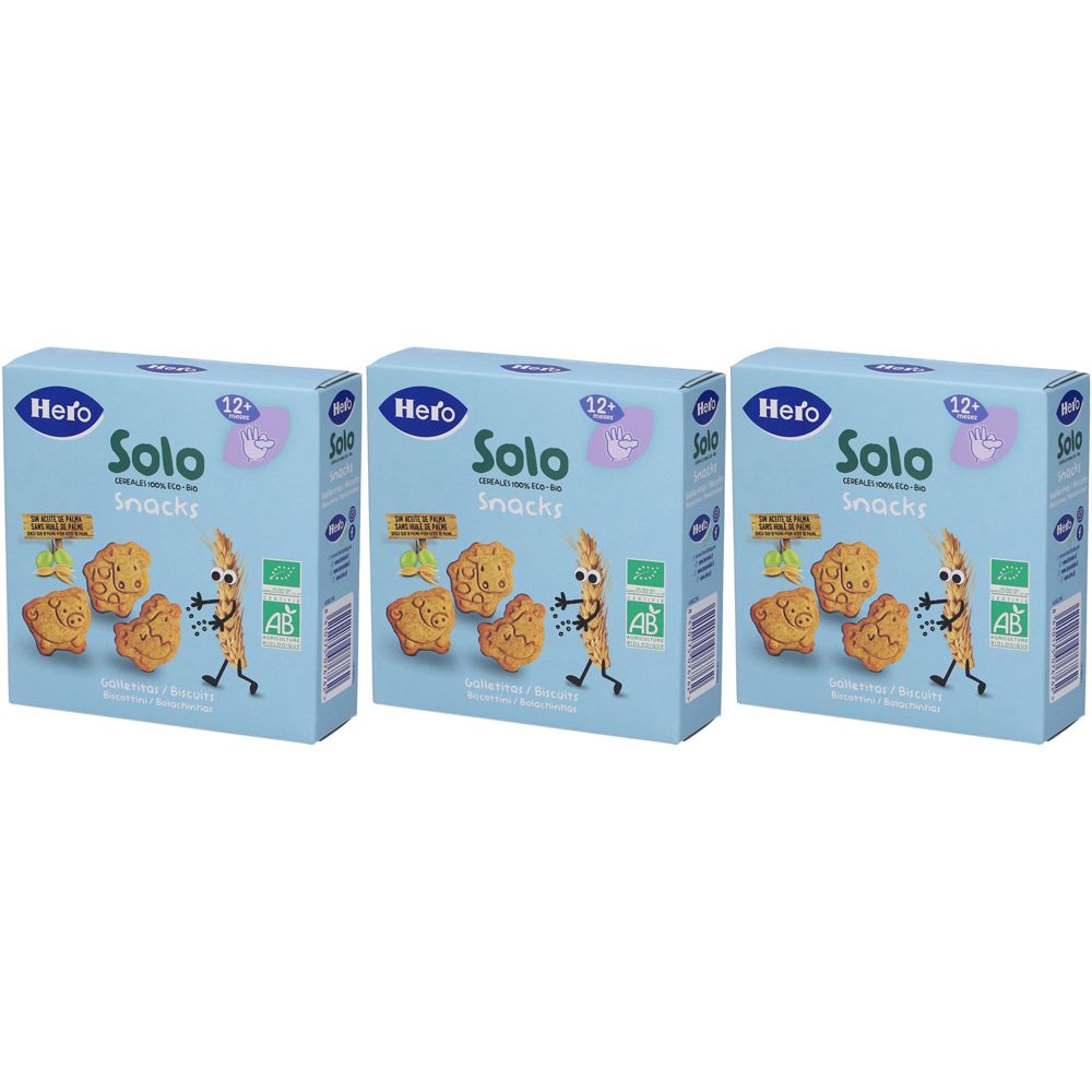 Hero Solo Biscottini Animaletti Biologici Set da 3