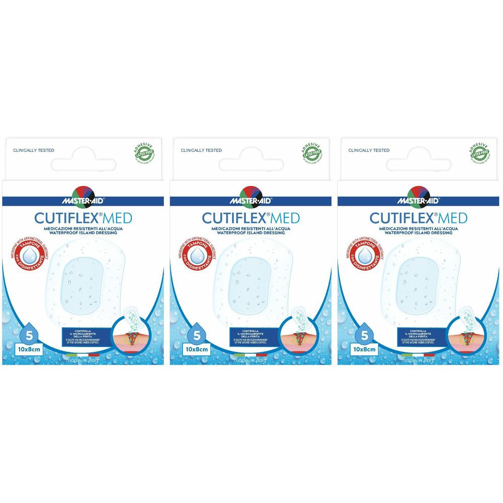 Master Aid® Cutiflex® Waterproof 10 x 8 cm Set da 3