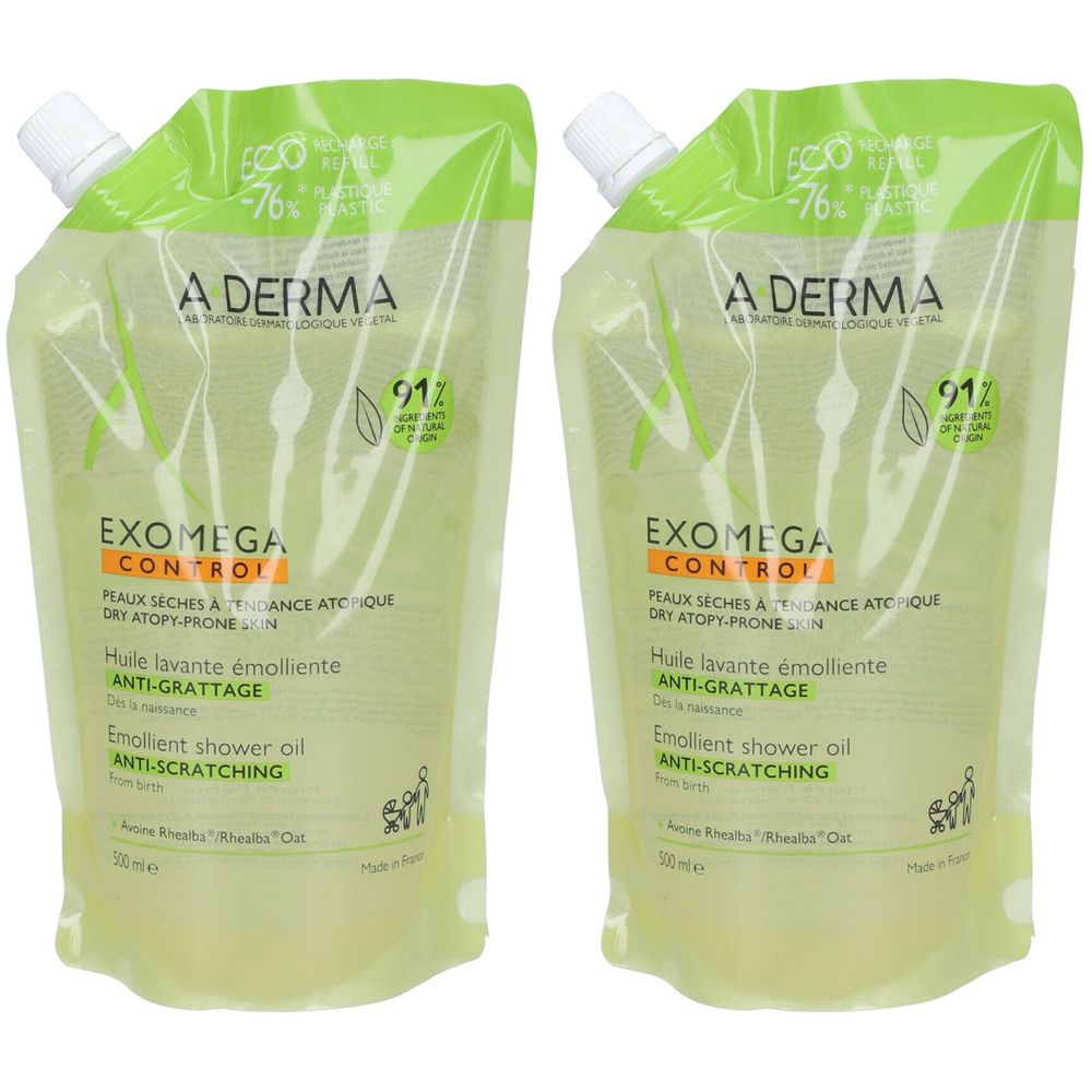 A-DERMA Exomega Control Olio Lavante Emolliente Set da 2