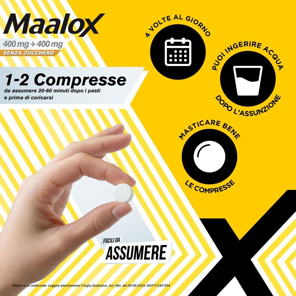 Confezione Maalox e indicazioni per lo smaltimento ecologico.