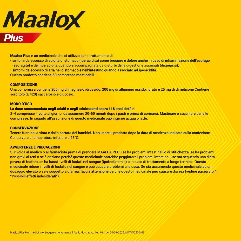 Foglietto illustrativo Maalox Plus. Informazioni su composizione, uso e conservazione.