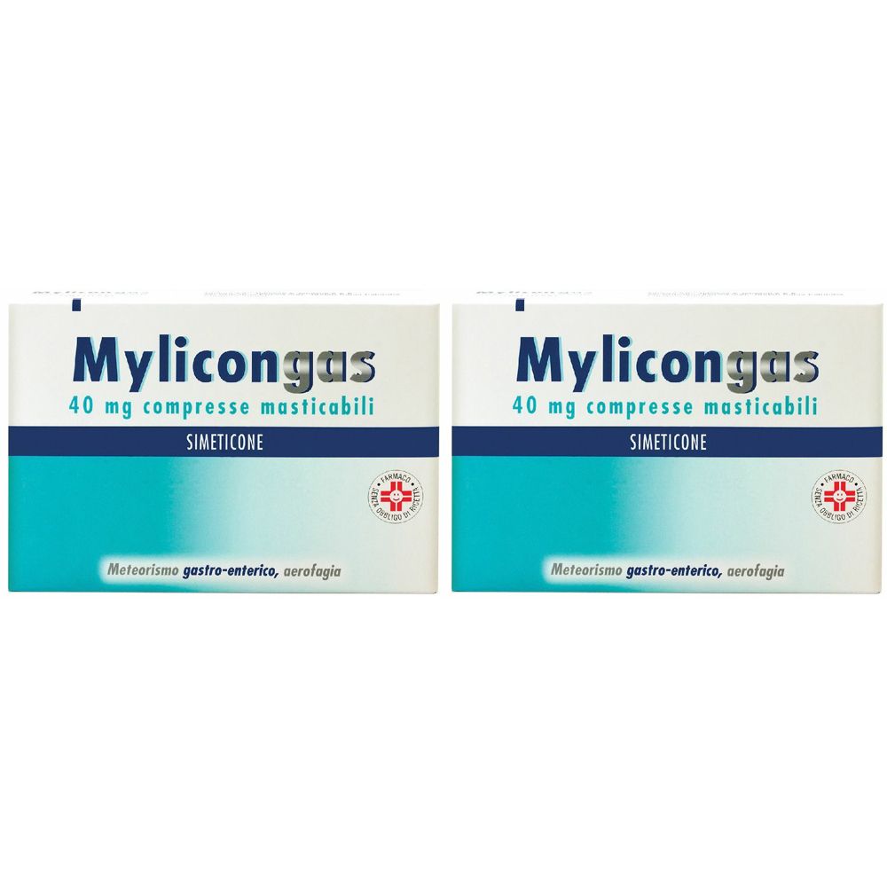 Mylicongas Aerofagia 40mg per Flatulenza Meteorismo Gonfiore addominale Set da 2