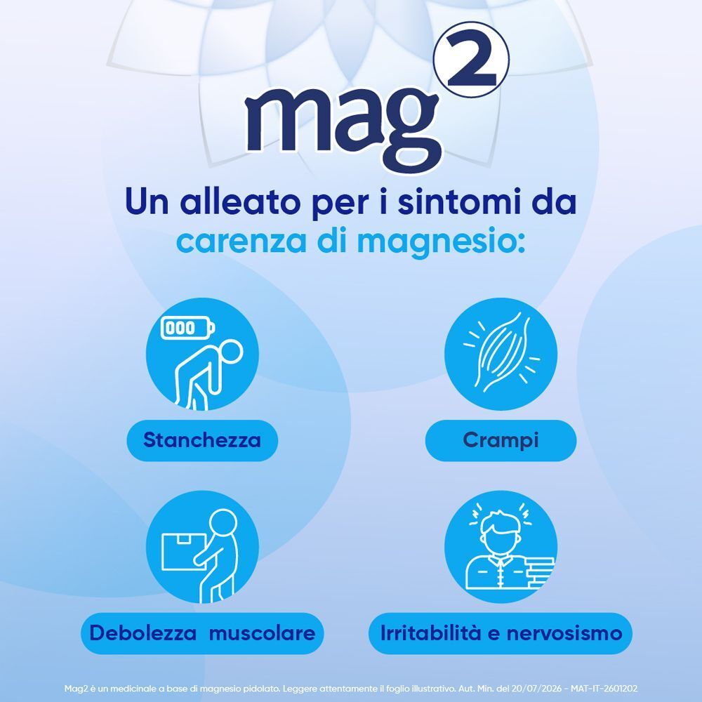 Sintomi da carenza di magnesio: stanchezza, debolezza muscolare, crampi, irritabilità e nervosismo.