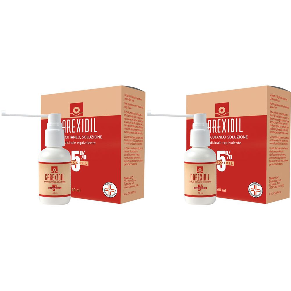 CAREXIDIL 5% spray cutaneo, soluzione Set da 2