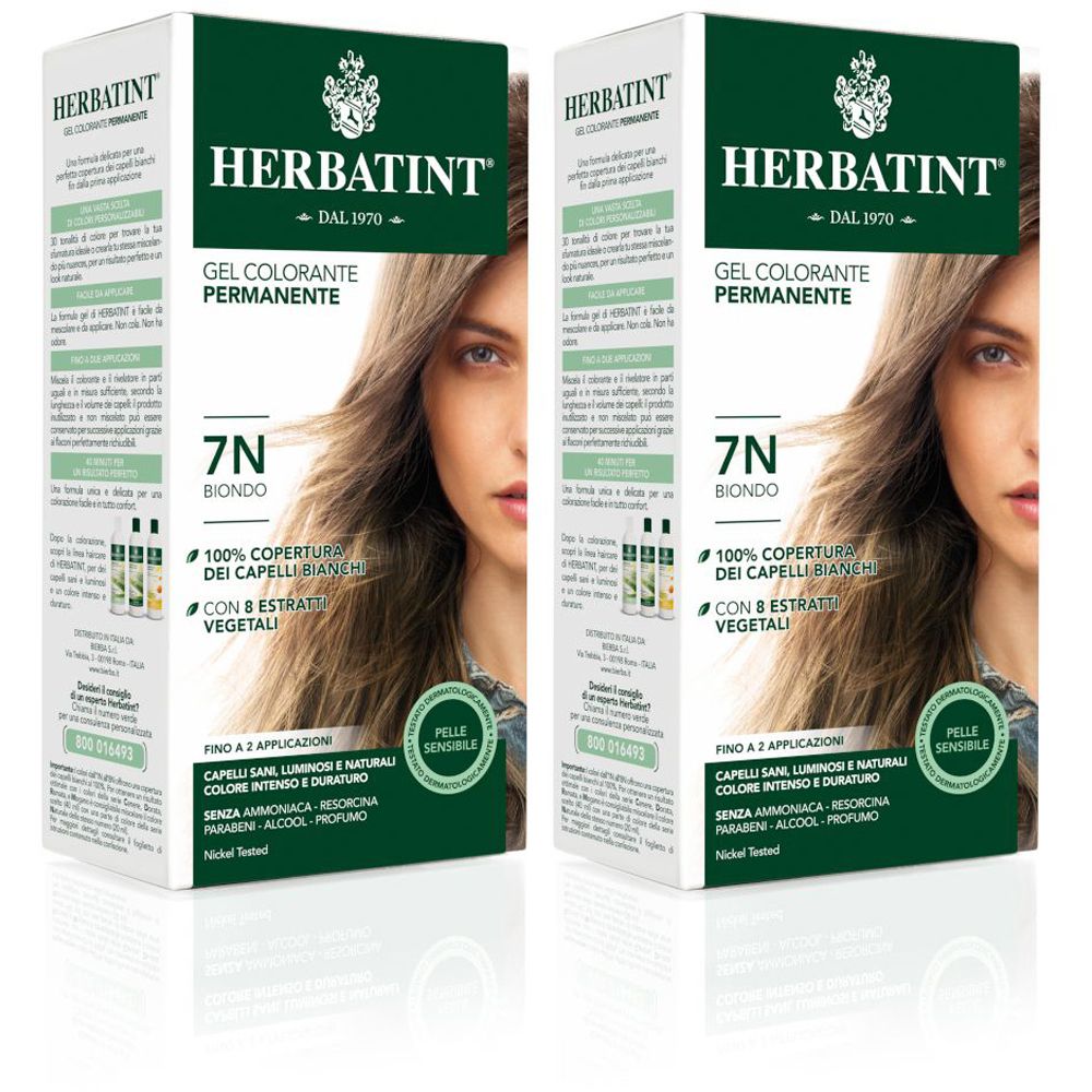 Herbatint® Gel colorante permanente 7N Biondo Set da 2