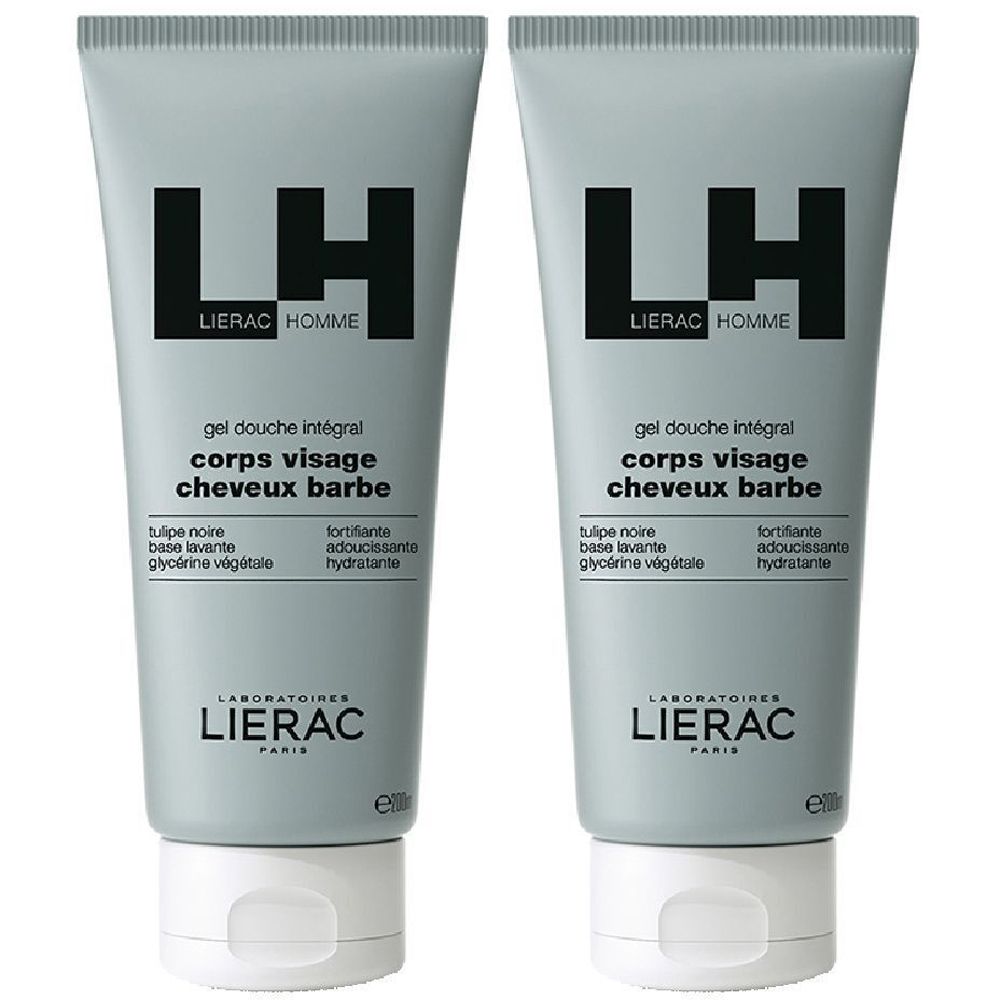 LIERAC Homme Gel Doccia Multi-funzione Corpo Viso e Capelli Set da 2