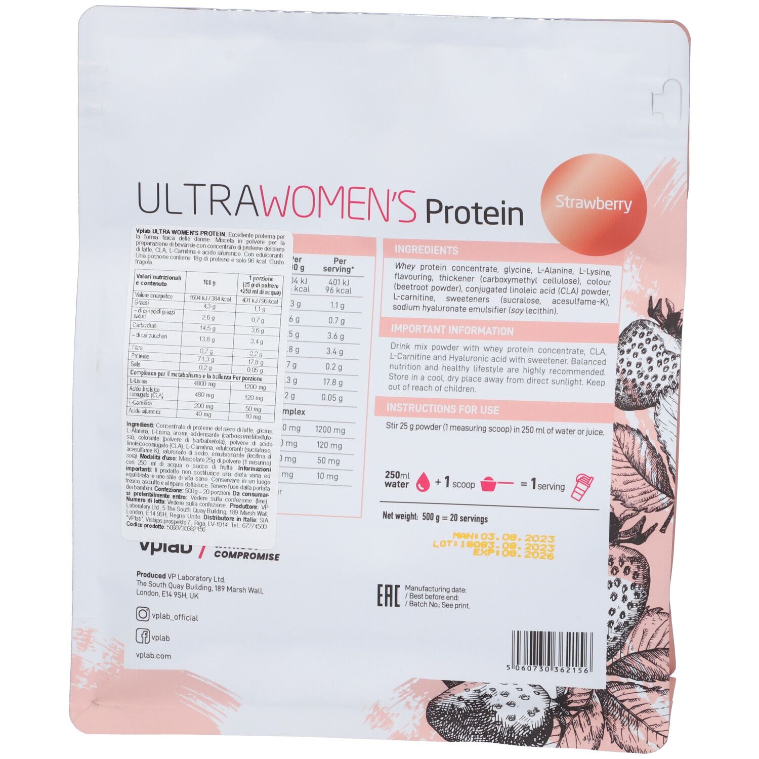 Vplab Ultra Women`s Protein Strawberry