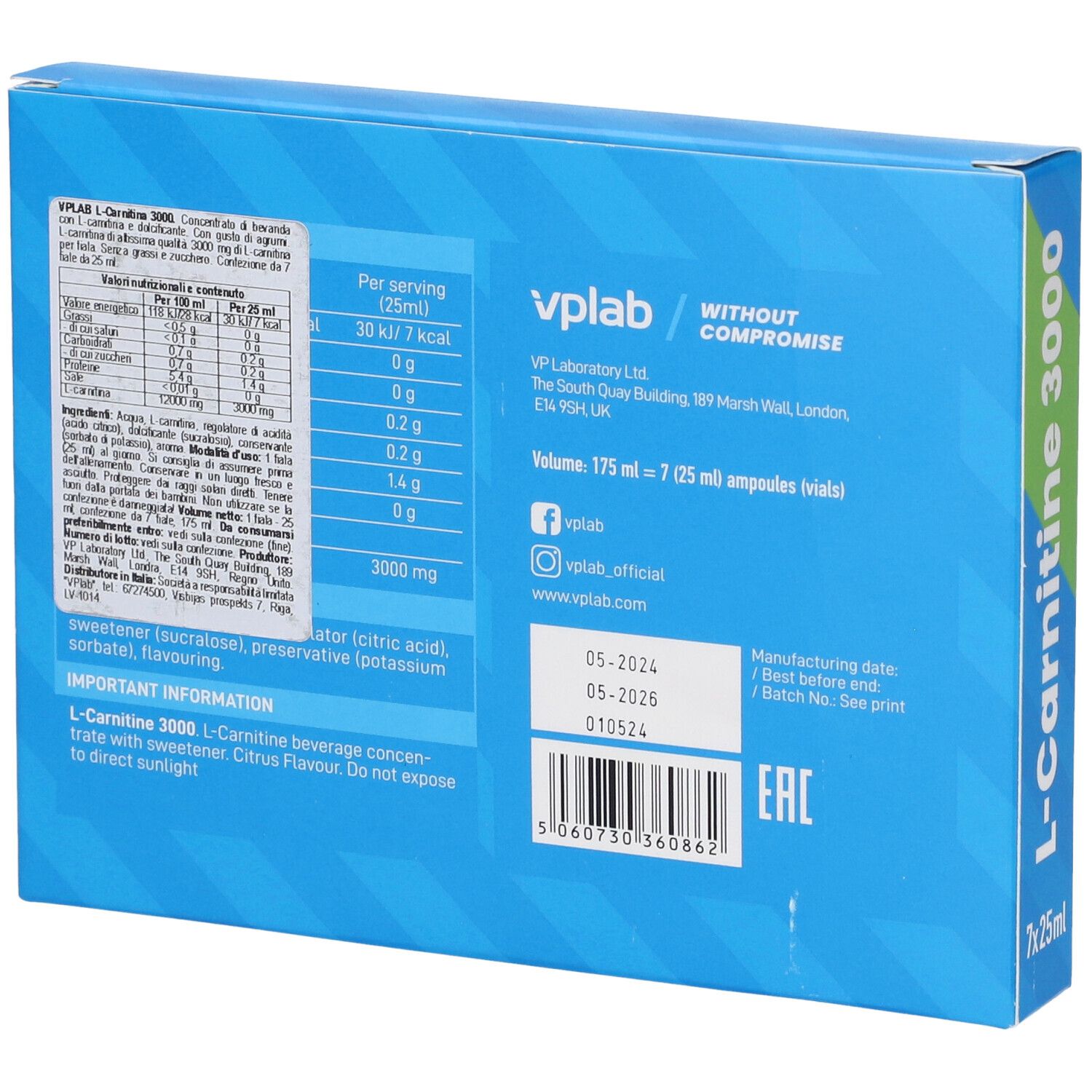 VPLAB L-Carnitine 3000  Citrus