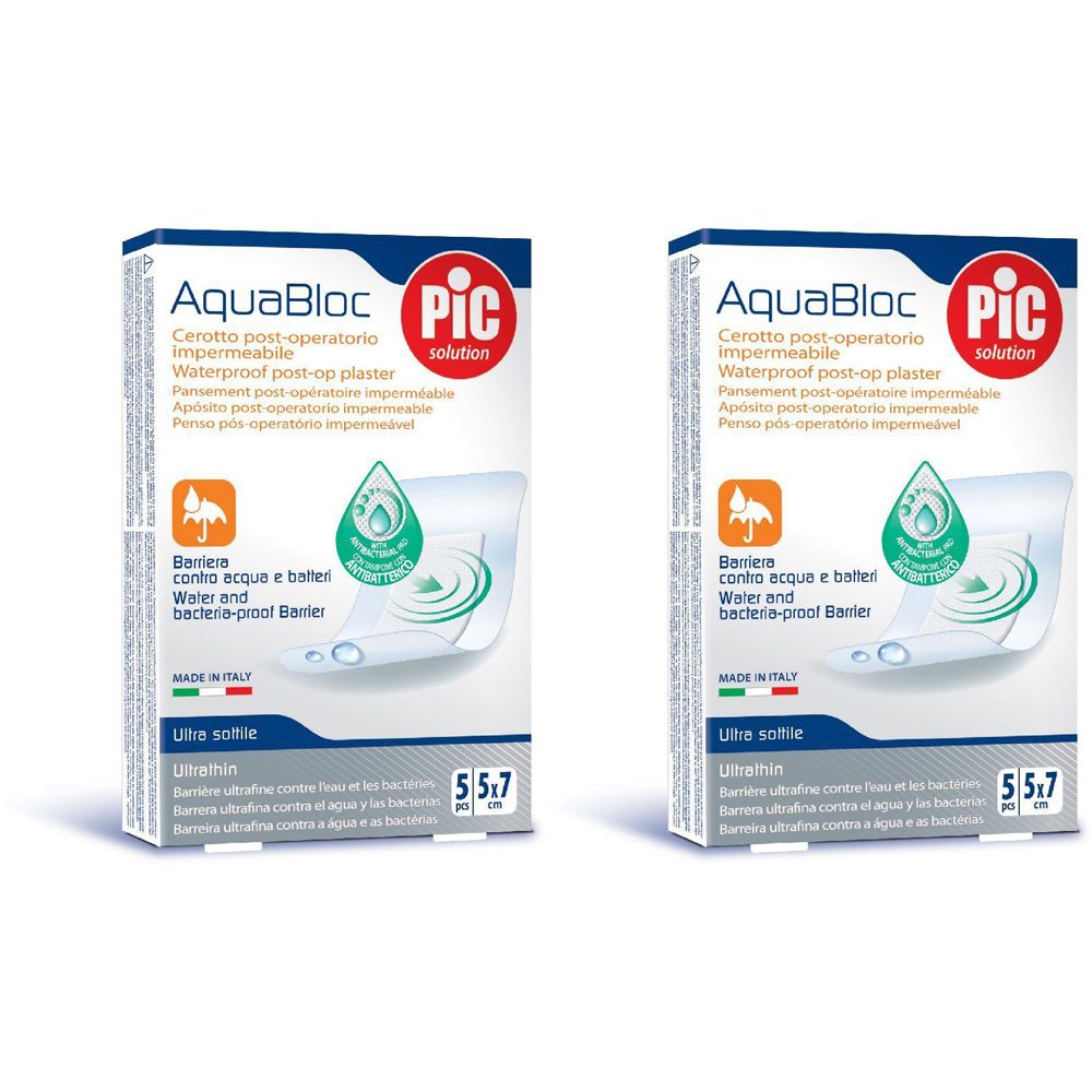 Pic® AquaBloc Cerotto Post-operatorio Impermeabile 5 x 7 cm Set da 2