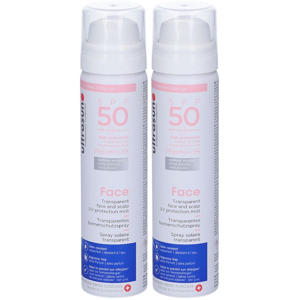 Ultrasun Protezione Solare per Viso e Cuoio Capelluto Spray SPF50 Set da 2