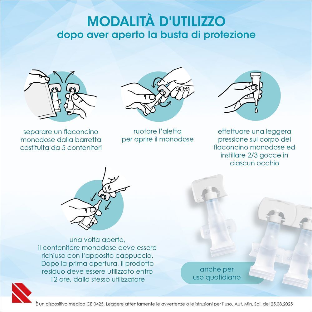 Istruzioni per l'uso dei flaconcini monodose Eumill DRYREPAIR.