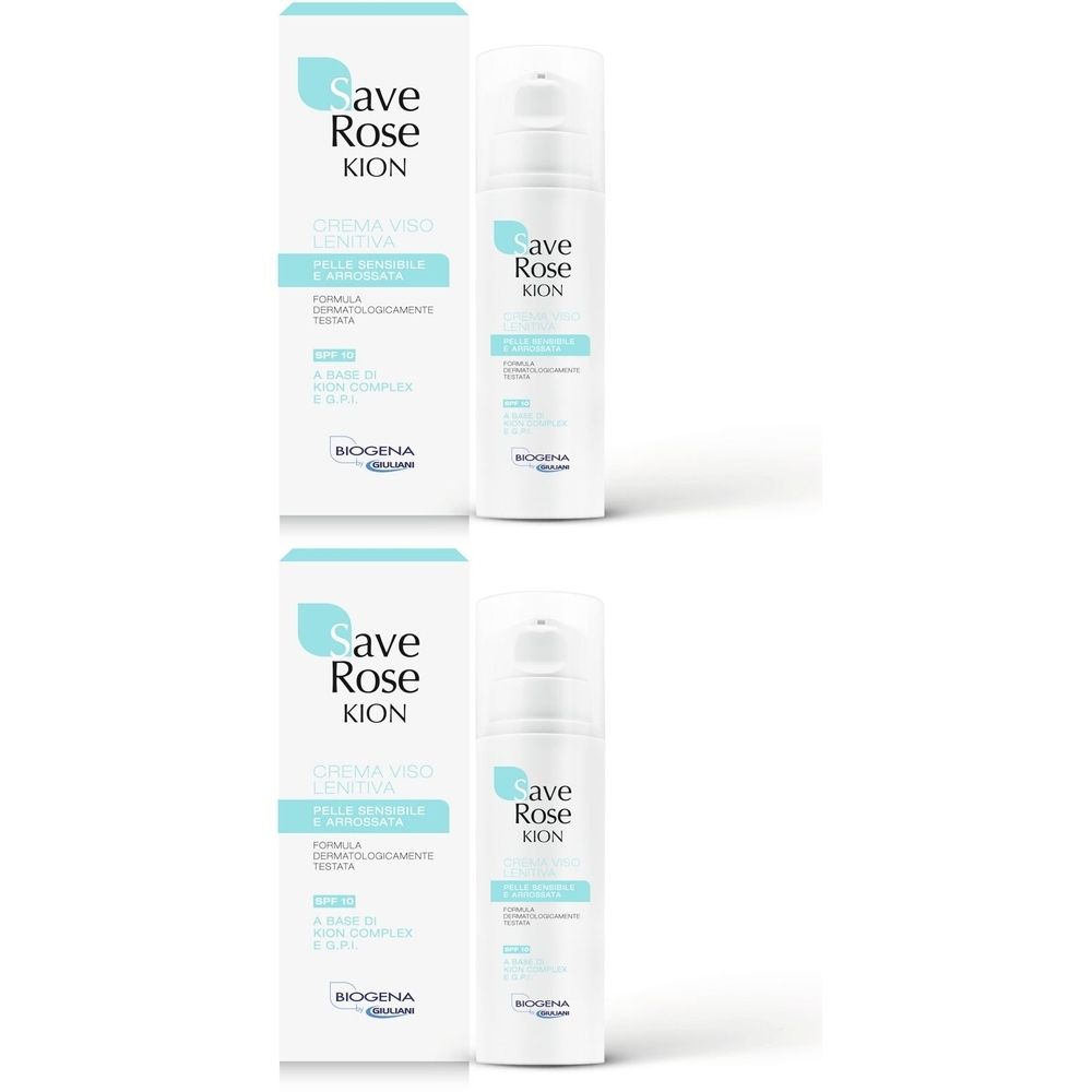 Save Rose Kion Crema Viso Lenitiva e Disarrossante con KION COMPLEX Set da 2
