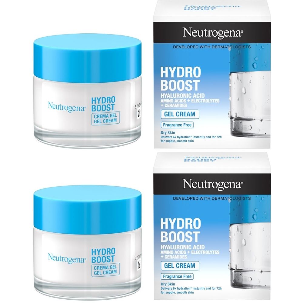 Neutrogena Hydro Boost Crema Idratante Viso, Acido Ialuronico Set da 2