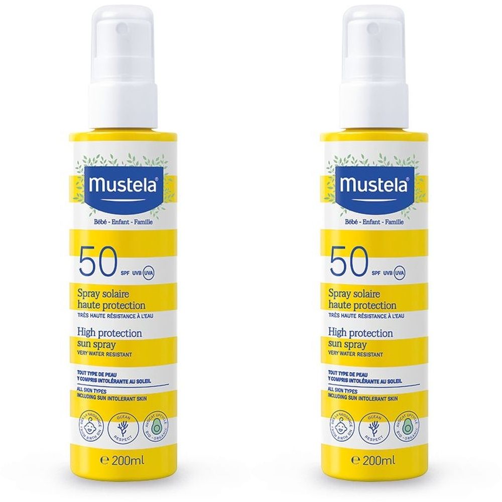 Mustela® Spray Latte Solare SPF 50 protezione alta Set da 2