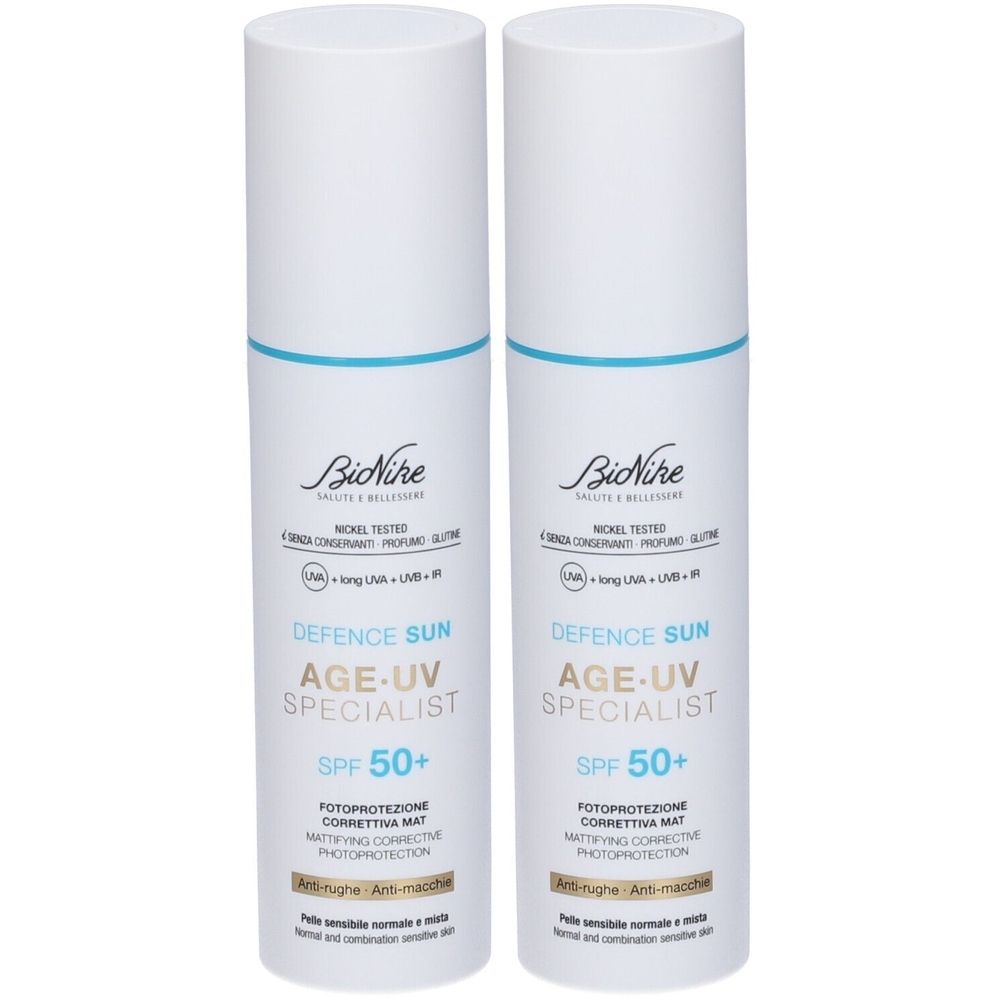 BioNike Defence Sun Age UV Specialist SPF 50+ Fotoprotezione Correttiva Mat Set da 2