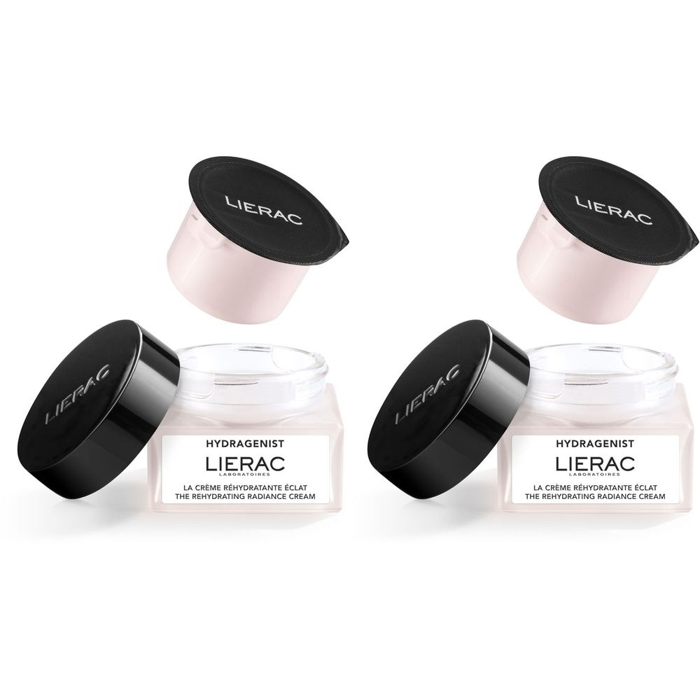 Lierac Hydragenist Crema Reidratante Illuminante Ricarica Set da 2