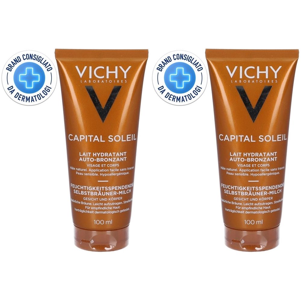 Vichy Capital Soleil Latte Idratante Auto-abbronzante 100 ml Set da 2