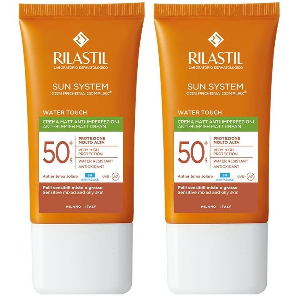 Rilastil Sun System Water Touch Mat Crema Spf50+ Set da 2