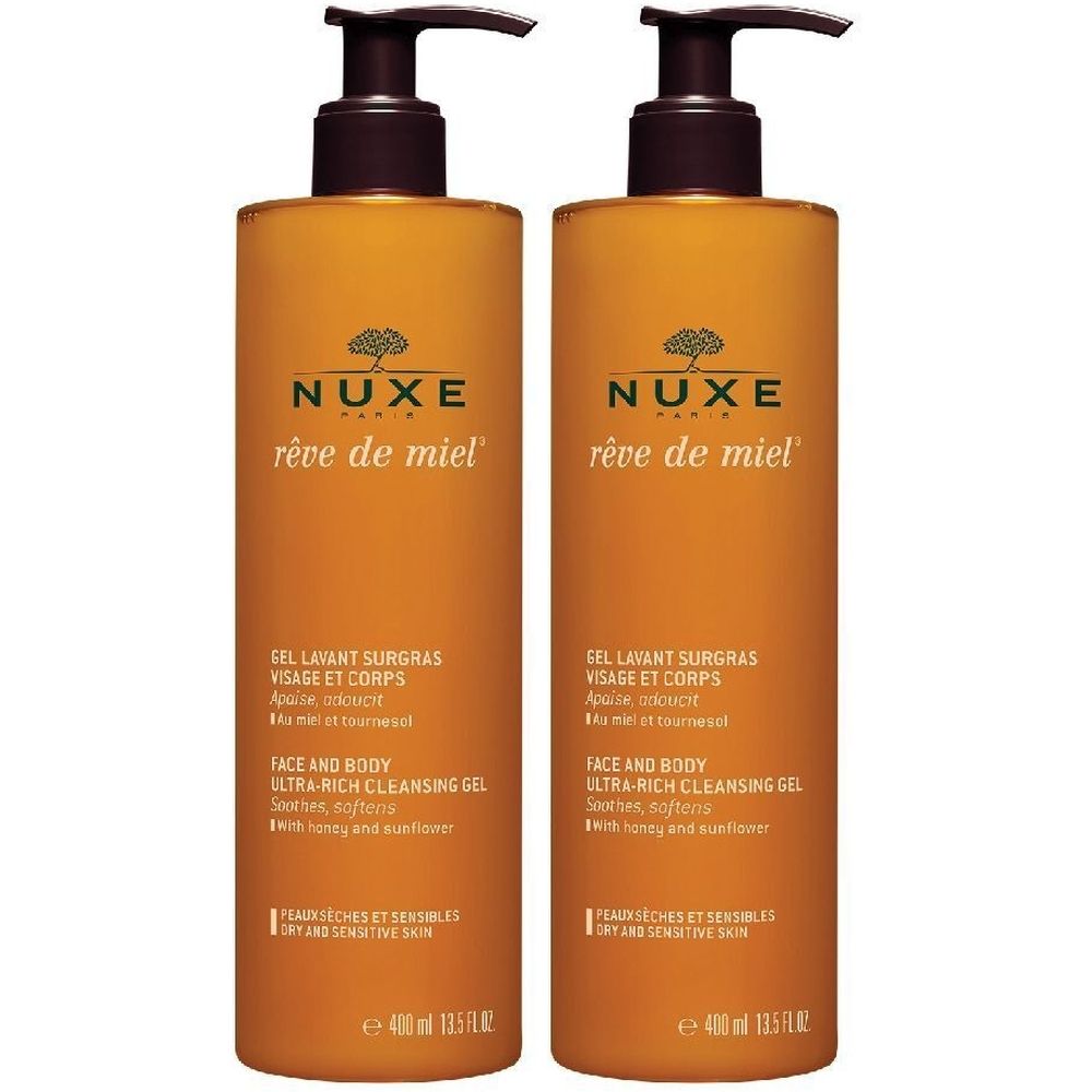 Nuxe Rêve De Miel® Gel Doccia Viso E Corpo Al Miele Set da 2