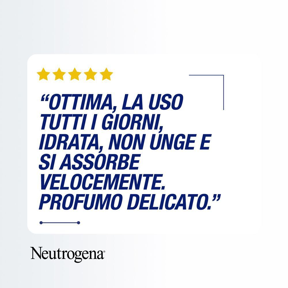 Crema mani Neutrogena: recensione cliente 5 stelle e testo positivo.