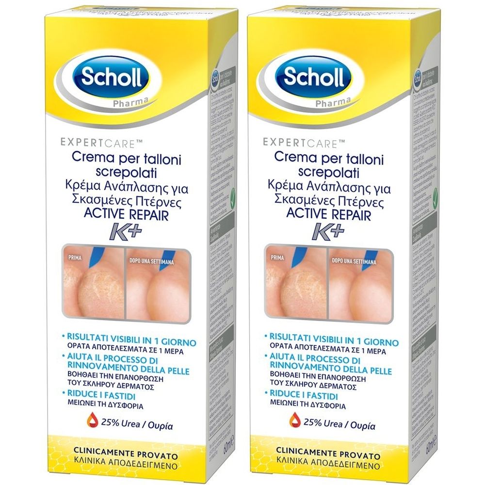 Scholl Crema per Talloni Screpolati Active Repair K+ Set da 2