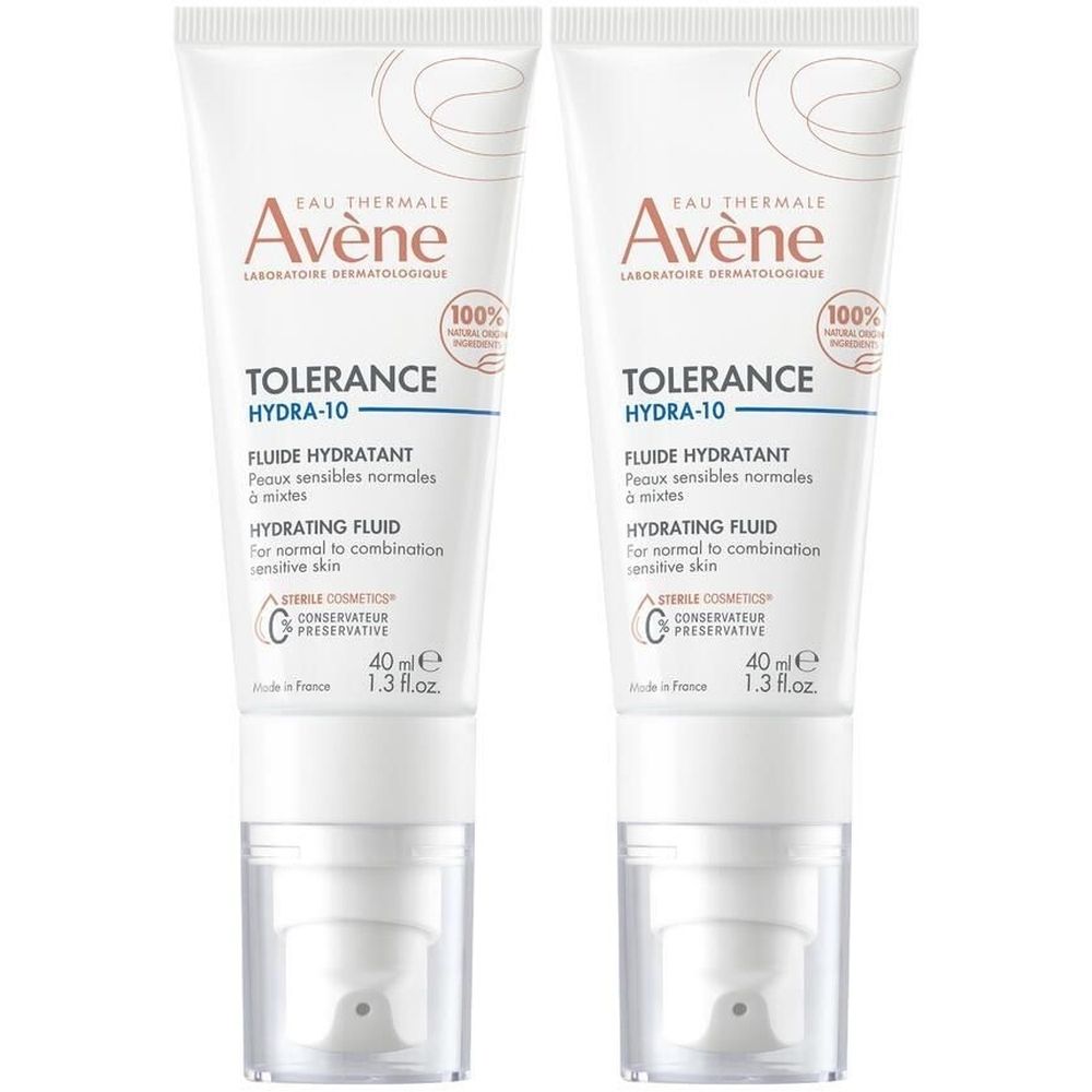 Eau Thermale Avène Tolerance Hydra-10 Fluido Idratante 40ml - Pelle sensibile disidratata Set da 2