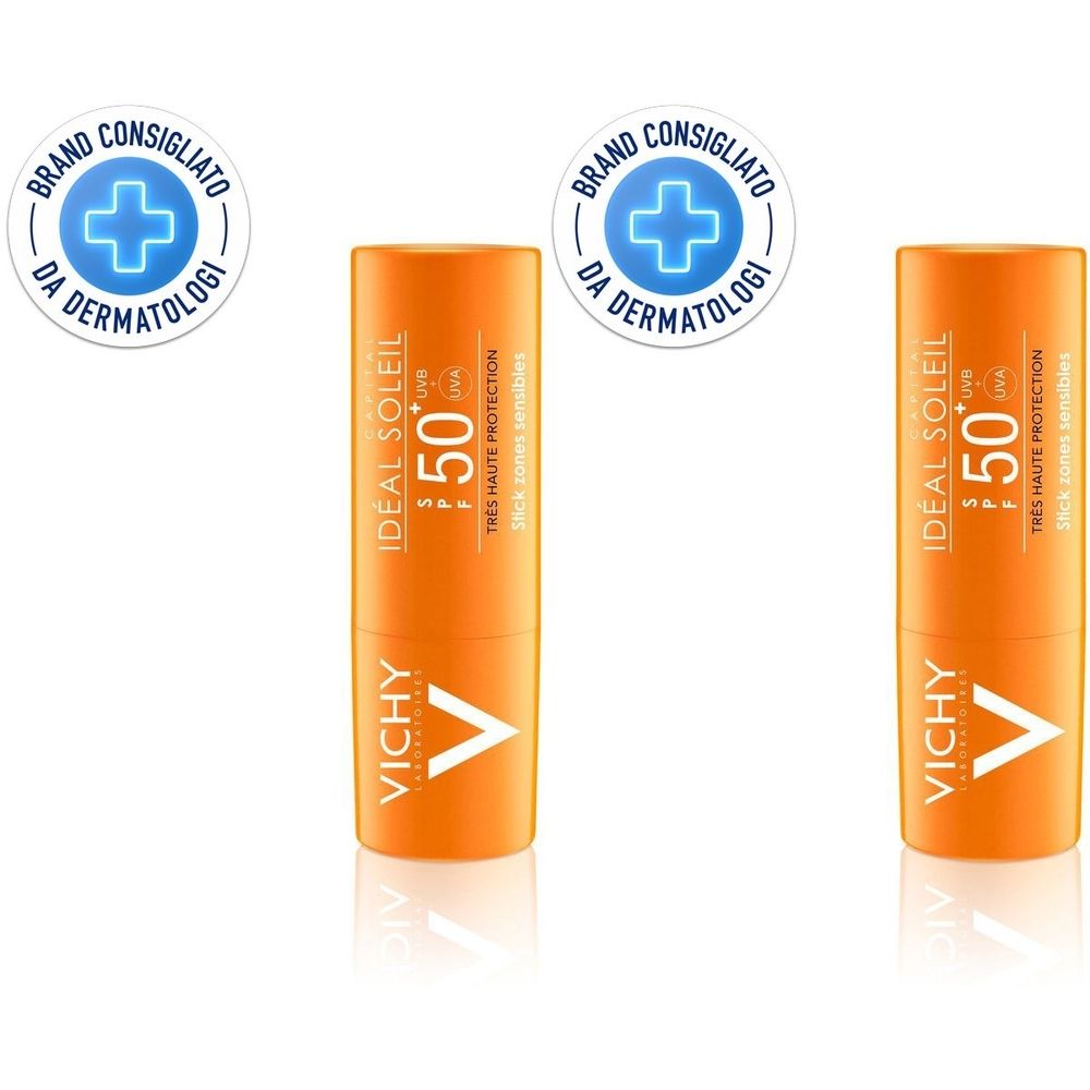 Vichy Capital Soleil Stick Zone Sensibili SPF 50+ 9 gr Set da 2