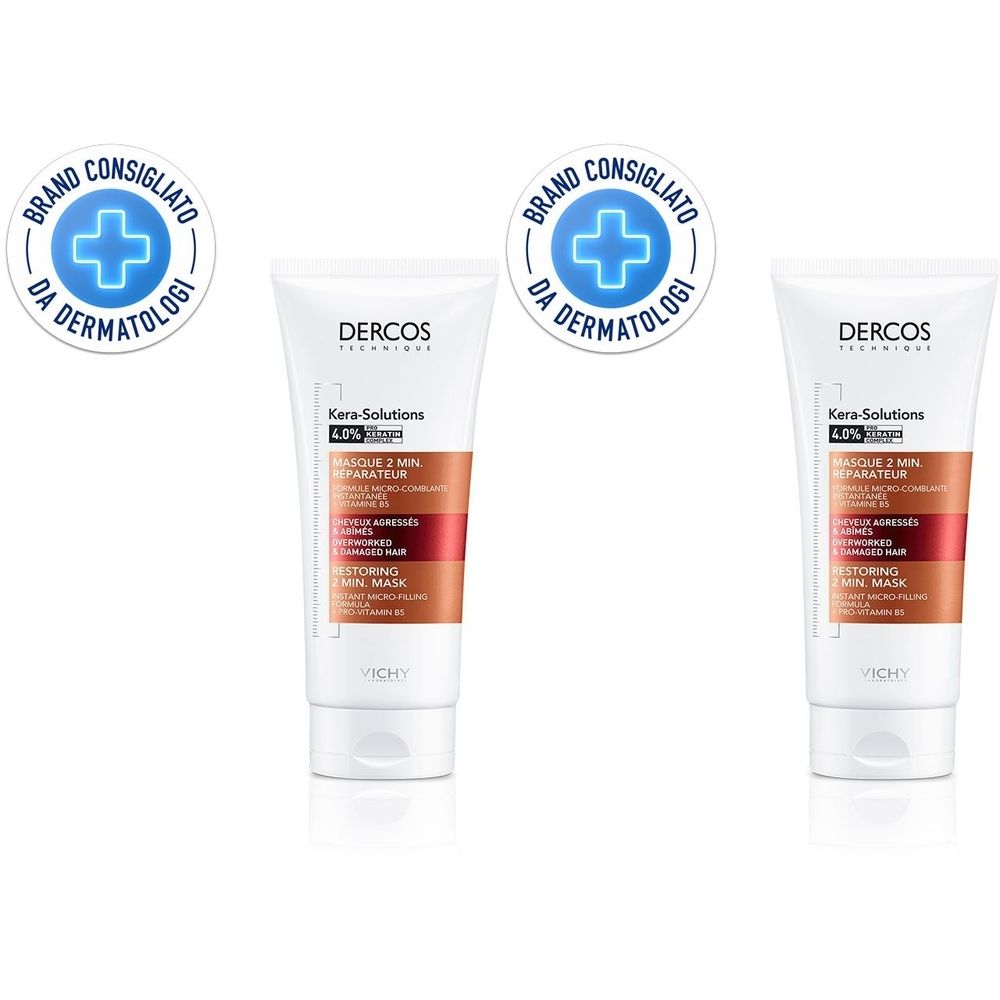 Vichy Dercos Kera-Solution Maschera riparatrice 2min 200 ml Set da 2