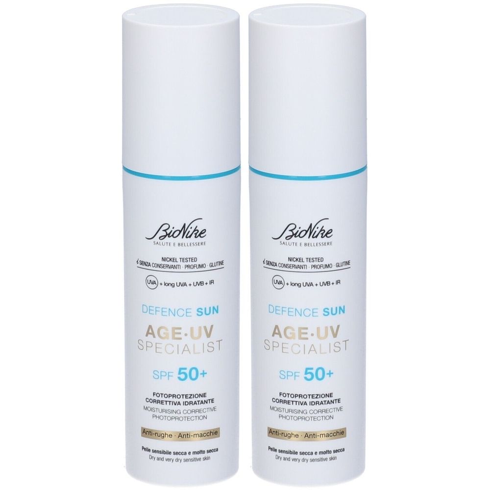 BioNike Defence Sun Age UV Specialist SPF 50+ Fotoprotezione Correttiva Idratante Set da 2