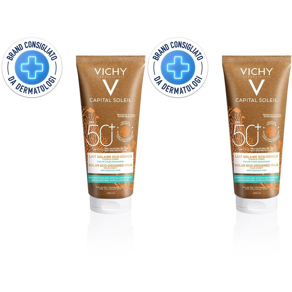 Vichy Capital Soleil Latte Solare Eco-sostenibile SPF50+ 200 ml Set da 2