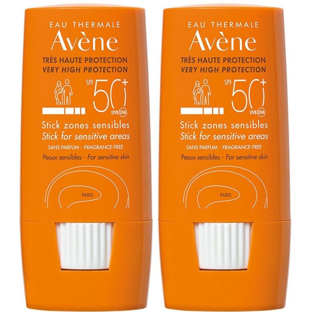 Eau Thermale Avène Protezione solare molto alta Stick Zone Sensibili SPF 50+ Set da 2