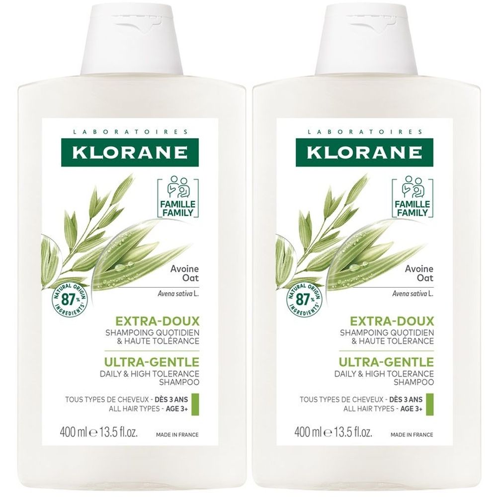 KLORANE Shampoo al Latte di Avena BIO Extra delicato Set da 2