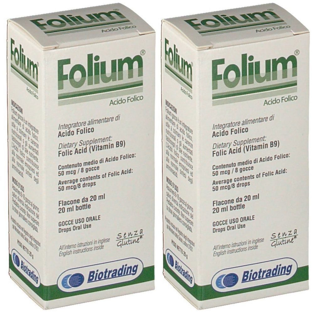 Folium® Acido Folico Gocce Uso Orale Set da 2